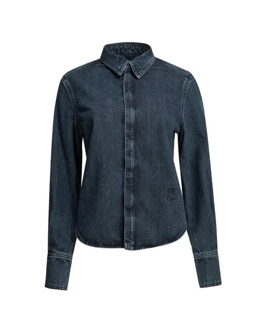 Sa Su Phi Blue Concealed-Fastening Denim Shirt