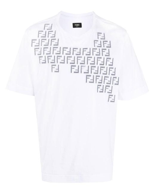 メンズ Fendi モノグラム Tシャツ White