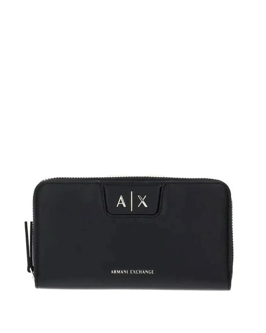ARMANI EXCHANGE Black Logo-Detail Wallet