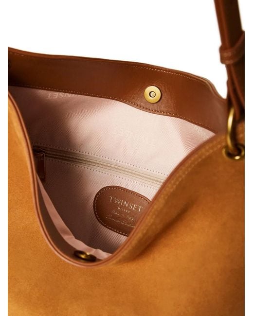 Twinset Brown Suede Hobo Bag