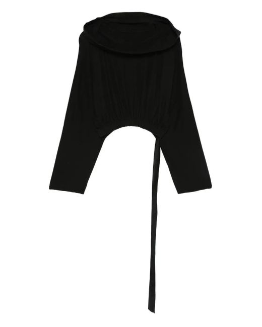 Rick Owens Black Cowl-Neck Top