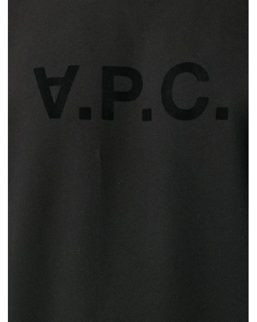 A.P.C. Black Logo-Print Crew Neck Sweatshirt for men
