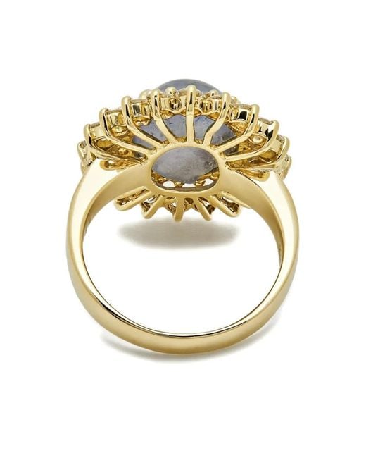 Jewels Aficionado Metallic 18K Embellished Sapphire And Diamond Ring