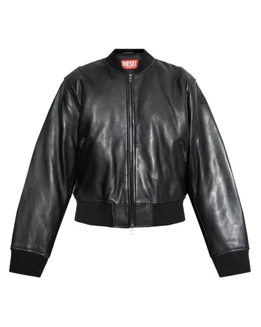 DIESEL ブラック L-Ilan レザージャケット Black