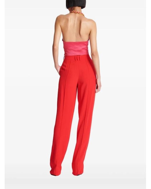 Balmain Pink Chain-Strap Silk-Crepe Top
