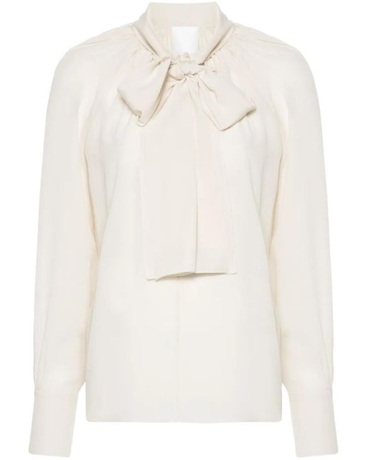 Givenchy White Blouse With Knot Collar