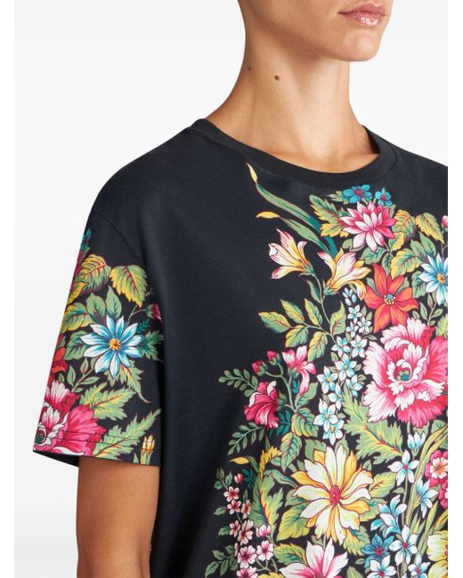 Etro Multicolor T-Shirt mit Blumen-Print