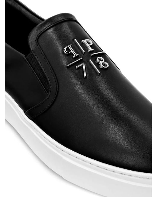 Philipp Plein Black Slip-On-Sneakers Aus Leder