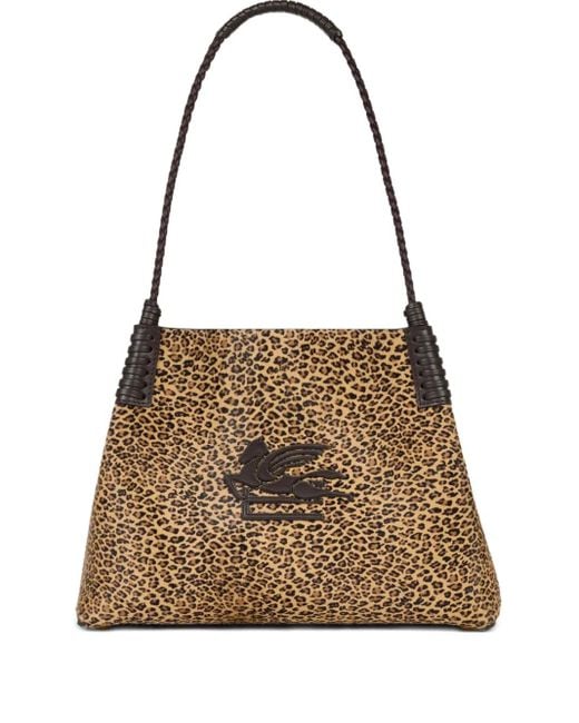 Etro Libra レオパード ハンドバッグ S Metallic