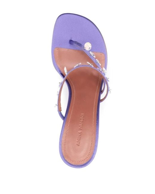 AMINA MUADDI White Tina 105 Mm Crystal Sandals