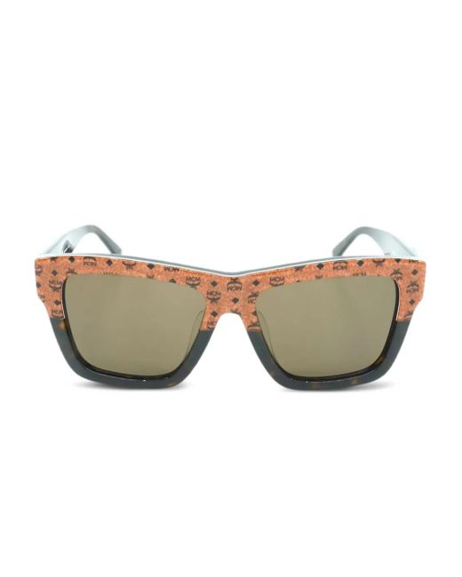 Gafas de sol con placa del logo MCM de hombre de color Brown