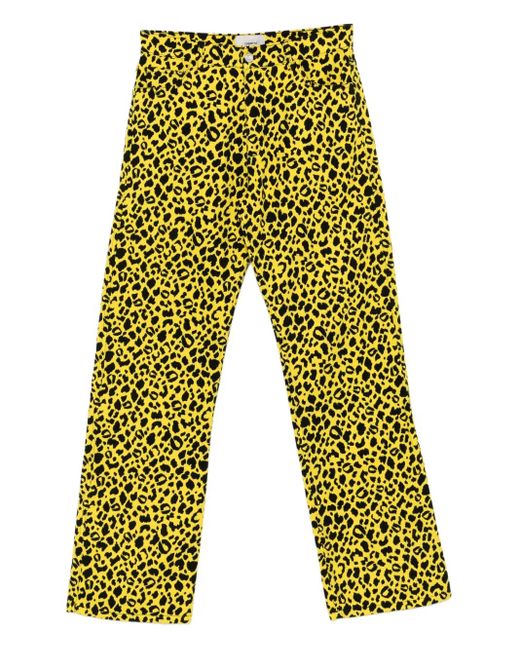 Coperni Jeans Met Luipaardprint in het Yellow