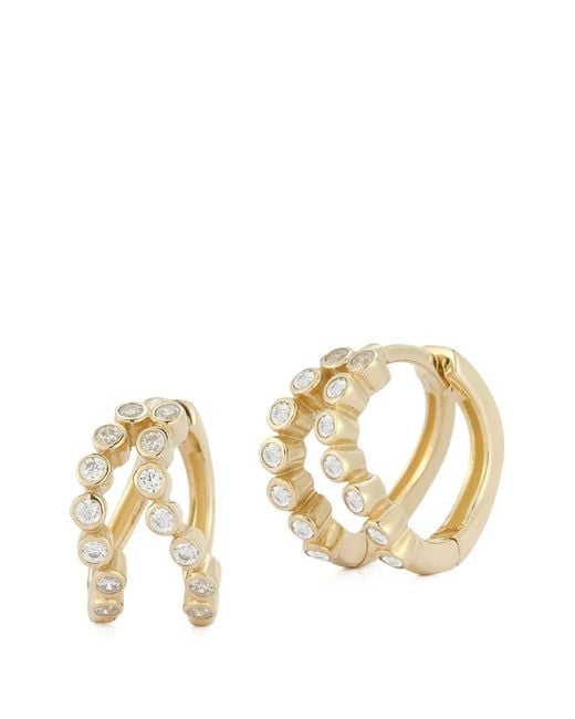 Mateo Metallic Bezel-Set Diamond Earrings