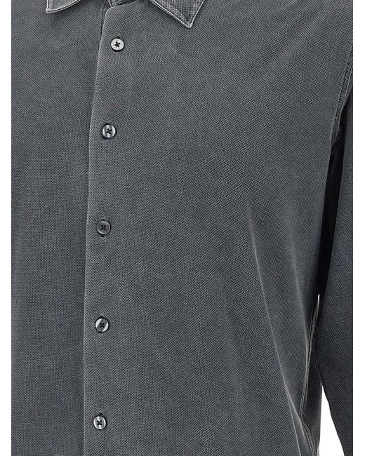 Rrd Gray Techno Wash Piqué-Texture Shirt for men