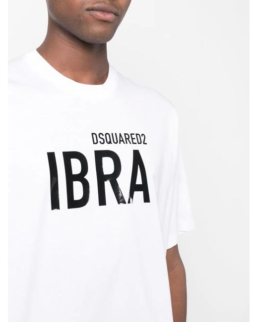 DSquared² White Ibrahimovic X Cotton T-shirt for men