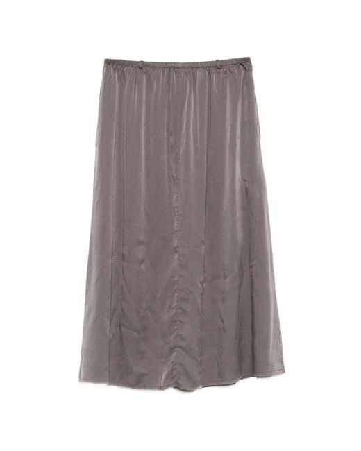 Private 0204 Gray Elasticated Midi Skirt
