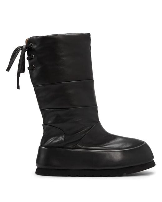 Marsèll Black Bombo Lace-Up Leather Boots for men