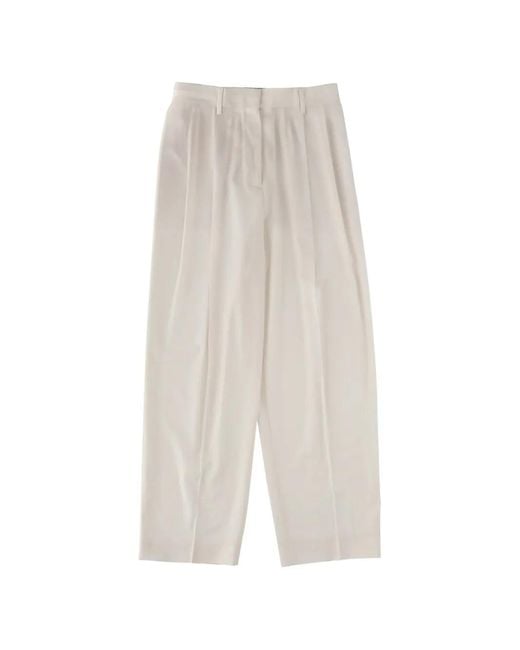 Fabiana Filippi White Pleated Trousers