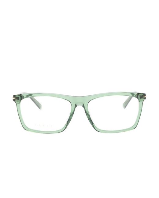 Gucci Green Eckige Brille