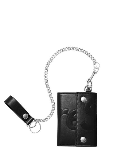 Supreme White Debossed-Logo Chain-Link Wallet for men