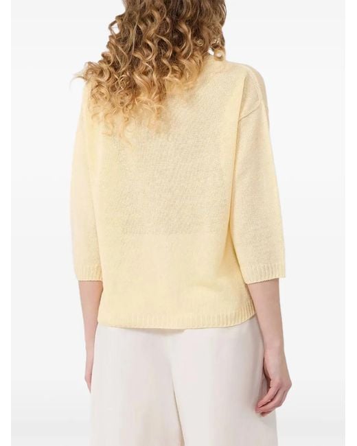 Weekend by Maxmara Natural Linen Three-Quarter Sleeve Sweater