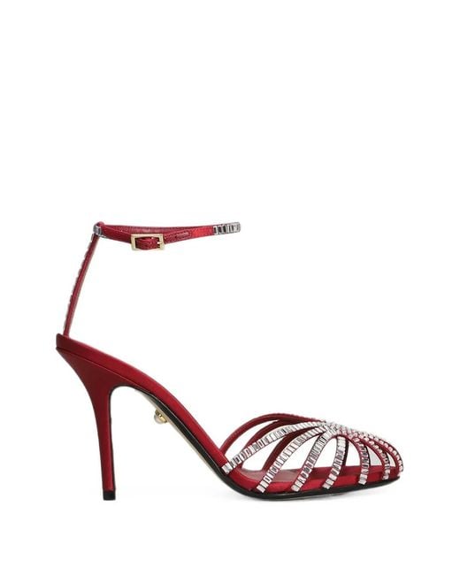 ALEVI Pink Penelope Crystal-Embellished Cage Sandals