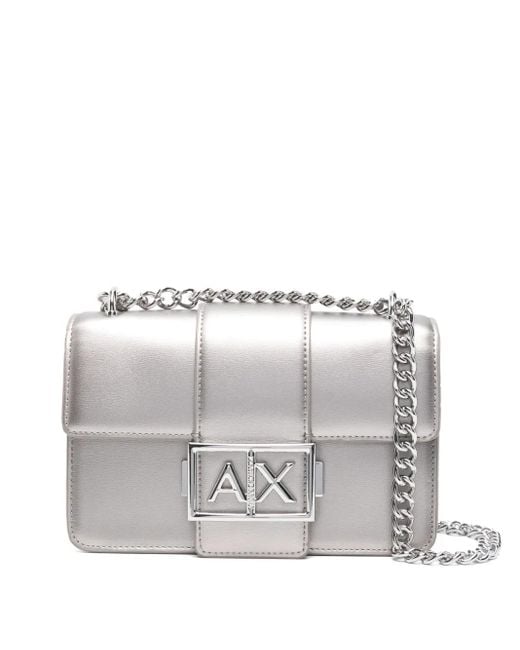 ARMANI EXCHANGE Logo-plaque Mini Crossbody Bag Gray