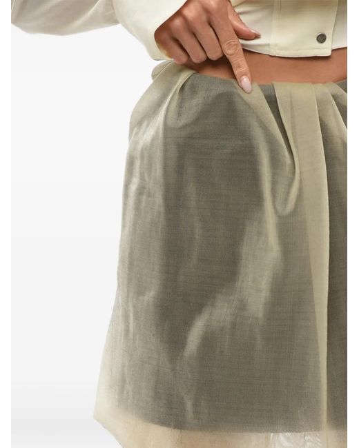 McQueen Natural Draped Tulle Skirt