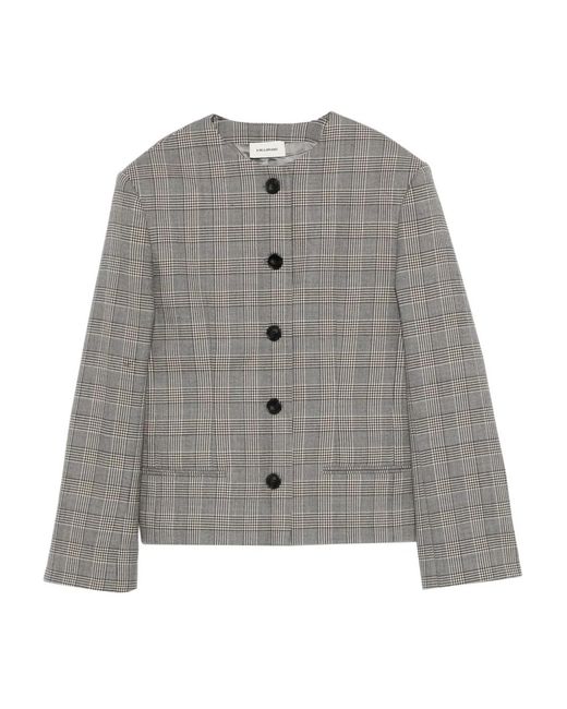 Chaqueta A Cuadros Con Botones A.M.G de color Gray