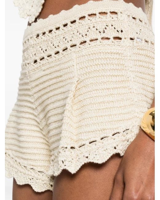 retroféte Natural Margo Crochet Shorts