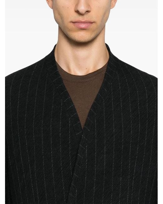 Giorgio Armani Black Pinstriped Suit for men