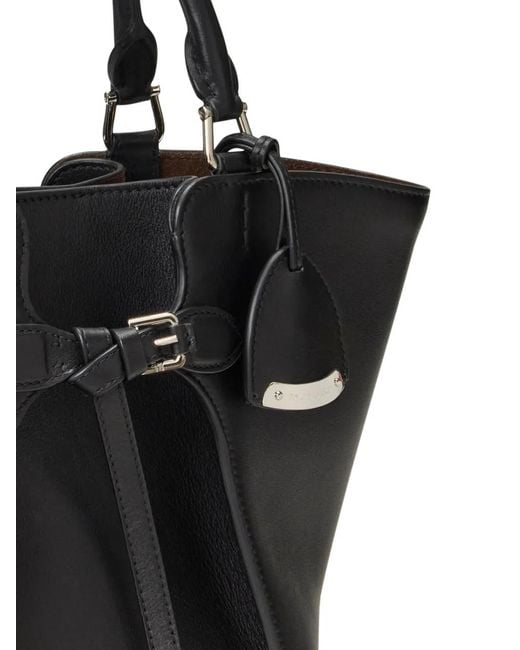 Ralph Lauren Black Mini Sac Cabas Ralph En Cuir De Veau