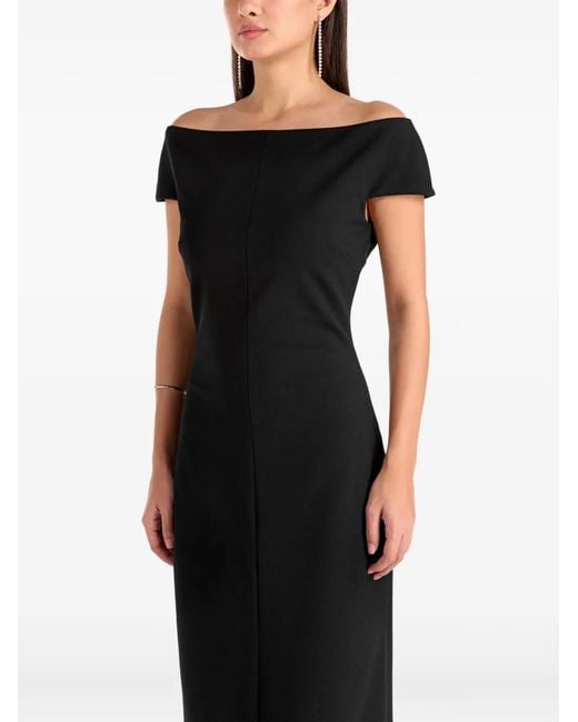 Solace London Black Robe Longue À Épaules Dénudées
