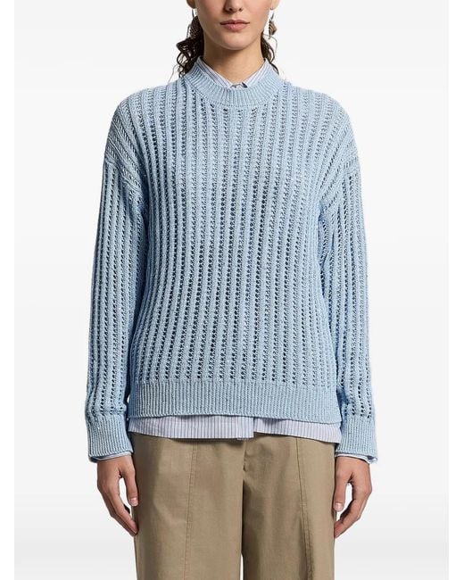 Peserico Blue Sequinned Cordonet Sweater