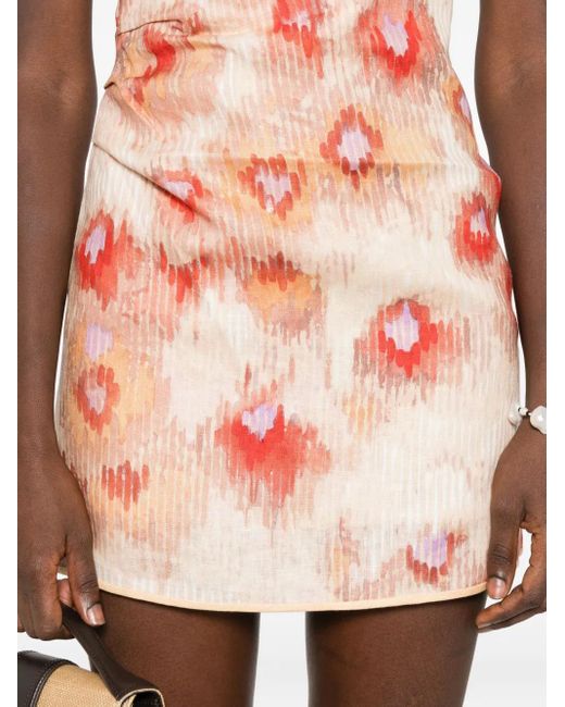 Sir Pink Schulterfreies Fiorella Minikleid mit Blumen-Print