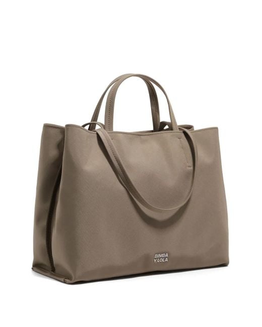 Bimba Y Lola Brown Large Chihuahua Zip-Top Tote Bag