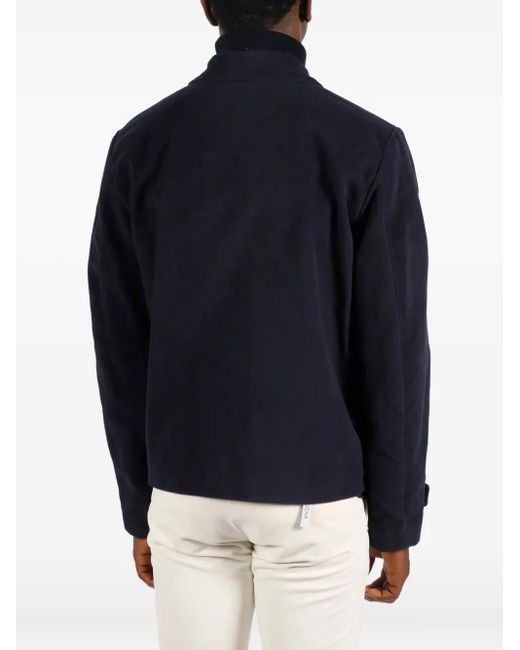 14 Bros Blue Wool Shirt Jacket for men