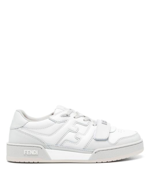 Fendi White Sneakers mit Kontrasteinsatz