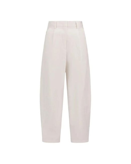 Laminar White Pantalon À Taille Ceinturée