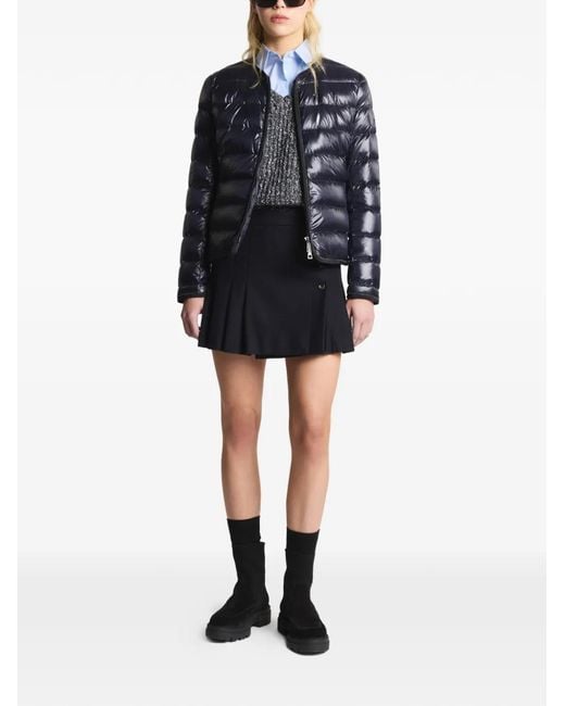 Fay Blue Quilted Collarless Coat