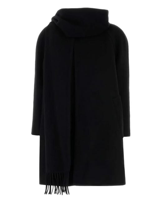 Balenciaga Black Fringe-Detail Coat