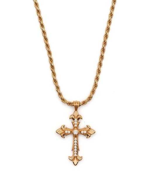 Emanuele Bicocchi Metallic Fleury Cross-Pendant Necklace