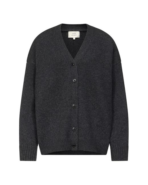 Loulou de Saison Black Duca Oversized V-Neck Cardigan