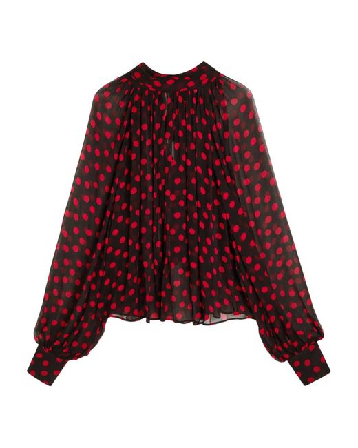 Ronny Kobo Red Polka-Dot Blouse