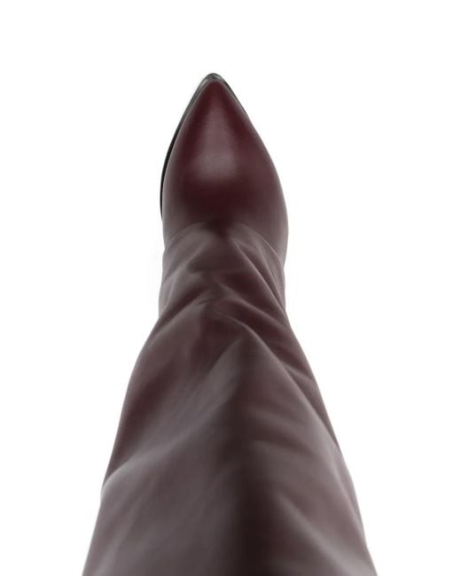 GISÉL MOIRÉ レザーブーツ Purple