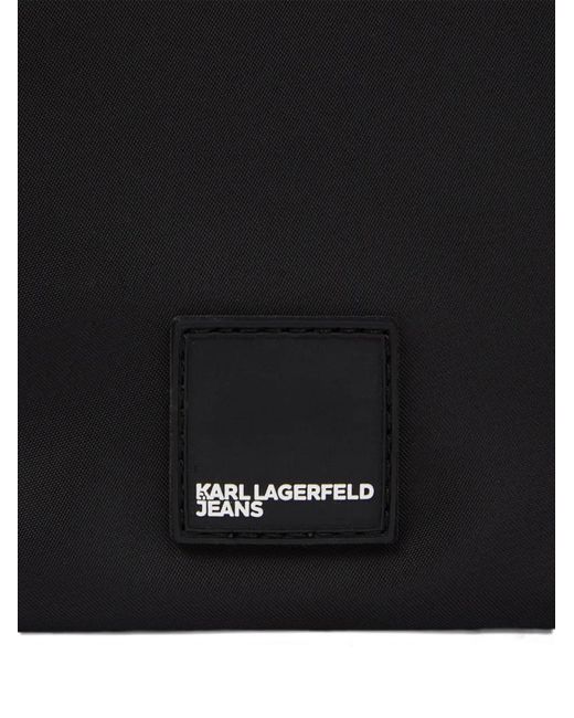 Karl Lagerfeld Black Lace-Up Detail Cross Body Bag