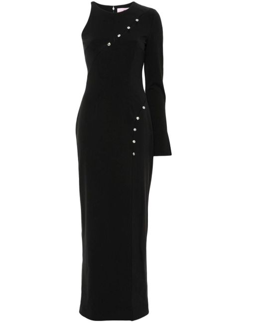 Vestido asimétrico con apliques de strass Chiara Ferragni de color Black