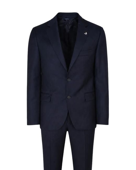 Tombolini Blue Costume Boutonné À Revers Crantés for men