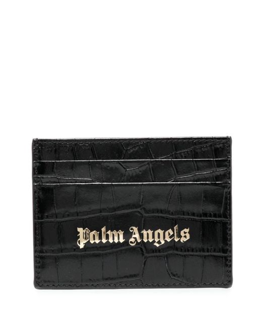 Portacarte con effetto pelle di coccodrillo di Palm Angels in Black da Uomo