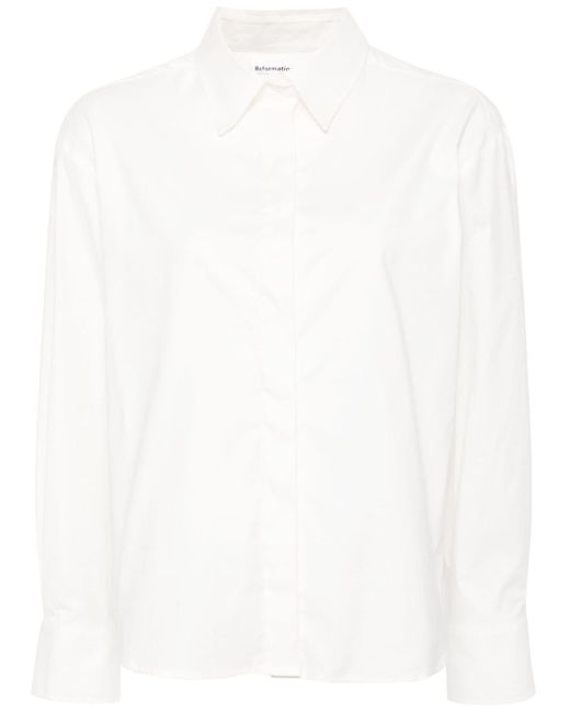 Reformation White Andy Organic-cotton Shirt